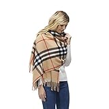 Coloris Edition Soft Blanket Scarf for Women Stylish Winter Warm Plaid Shawl Oversize Cozy Cashmere Womens Scarves Blanket