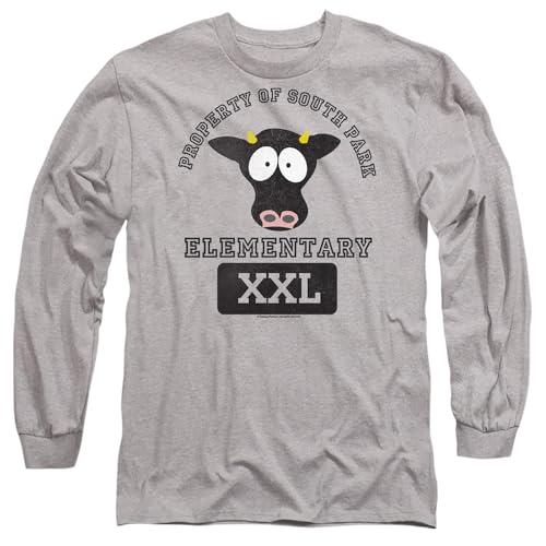 T-shirt South Park Cows idéal pour chiller à la maison en manches longues gris L