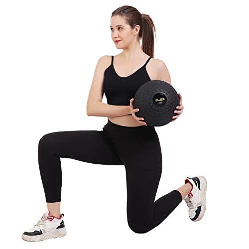 Image of DE JURE Fitness Rubber Dead Bounce Slam Ball Strength & Conditioning Cross Training, Exercise & Fitness, Core Training, Squats, Lunges & Plyometric, Slam Ball (12 Kgs),Black