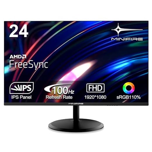 Minifire 24 Pouces Écran PC, 100Hz, IPS, Full HD (1920x1080), AMD FreeSync, sRGB110%, Eye Care, Ultra-Fin, avec HDMI 1.4, Type-C Ports, Inclinaison réglable, Vase (MF24X3AC câble Type-C Inclus)