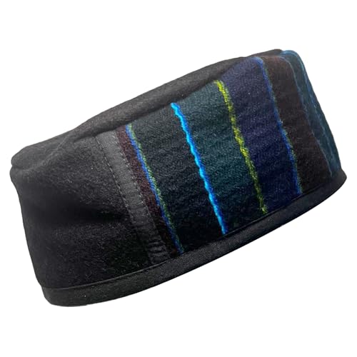Bonnet en laine népalaise Thorness noir fait main vêtement hiver tibétain taille 57 cm