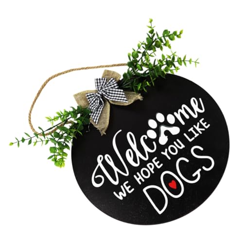 TOYANDONA Guirnalda De Bienvenida De Madera para Puerta Colgante, Decoración Rústica De Madera Lisa, Tamaño Mediano, para Uso Hogar y Tienda, Placa Decorativa para Colgar