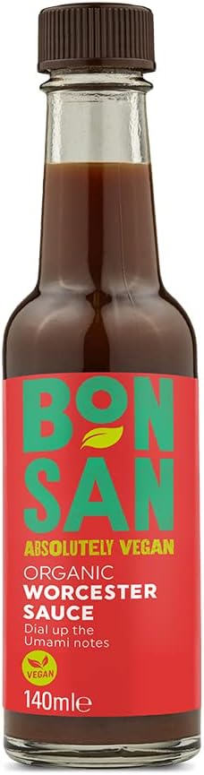 Organic Vegan Worcester Sauce 140ml - Yeast Free, GMO Free - Ideal for Sauces, Marinades & Cooking - Absolutely Vegan