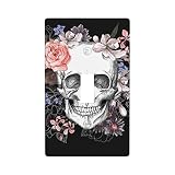 Pink Floral Skull Flower Cool Decorative Single Toggle Light Switch Cover Wall Plate 1 Gang for Wome