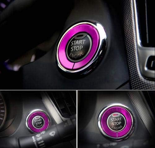 Xotic Tech Engine Start Push Button Switch Ring Cover Trim, Compatible with Infiniti Q50 Q60 QX60 (Purple) 29mm-38mm