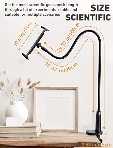 Gooseneck Tablet Holder Stand For Bed: Adjustable Long 39.4Inch Flexible Lazy Arm Tablets Mount Compatible With Ipad Pro Air Mini | Galaxy Tab | Kindle Fire | Switch Or Other 4.7-12.9" Device #TOP5