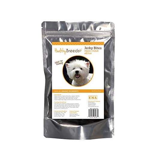 Healthy Breeds West Highland White Terrier Jerky Bites Chicken & Rice Recipe Dog Treats 5 oz