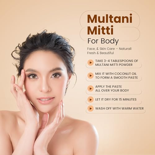 Image of The Old Natural Multani Mitti Powder 200g | 100% Pure & Natural Fuller's Earth | Deep Cleansing Face Pack for Skin & Hair Care | Controls Excess Oil, Removes Impurities & Enhances Natural Glow