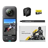 Insta360 X3 Motorcycle Kit- Waterproof 360 Action Camera with 1/2' 48MP Sensors, 5.7K Active HDR Video, 72MP 360 Photo, 4K Single-Lens, 60fps Me Mode, Stabilization, 2.29' Touchscreen, AI Editing