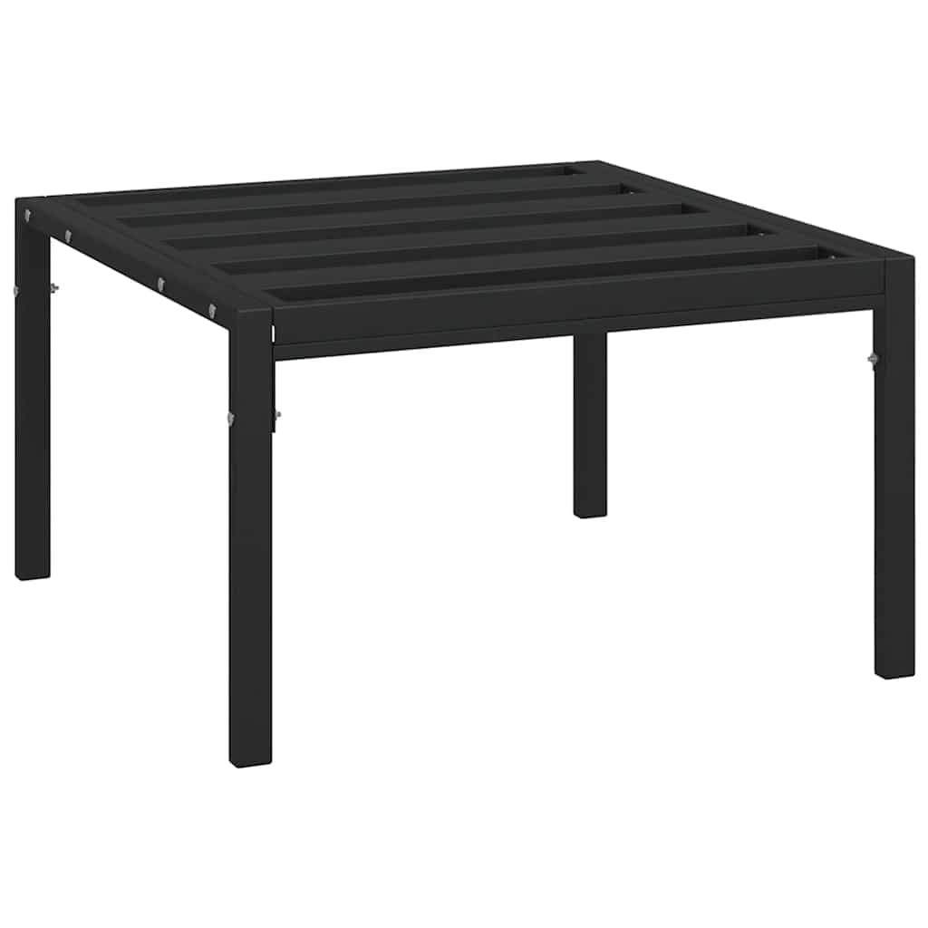 Mesa de centro de jardín negra de 60x60x35 cm en acero para terraza y balcón