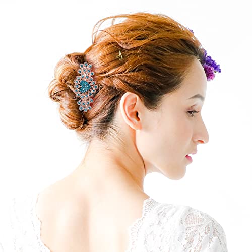 4PCS Pinzas de Pelo con Cristales y Diseño de Flor miniatura 5