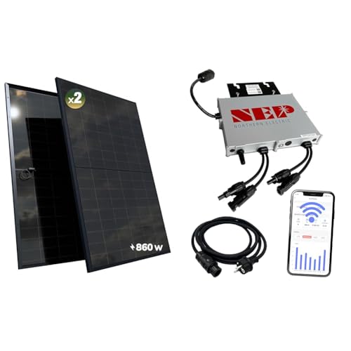ESUNRA Create your Energy Balkonkraftwerk 800W - Plug & Play - 2 bifaziale 430W Solarpaneele - ALL BLACK - TOPCon - Mikrowechselrichter NEP - 5m Kabel - Überwachungs-App