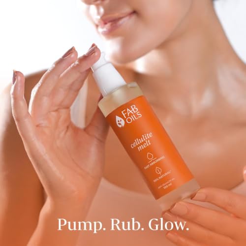 Image of FAB Oils Cellulite Melt Body Oil with Capsaicin & Centella, Fast Absorbing, Lightweight Anti-Cellulite Massage Oil for Toning & Smoothing Skin | Clinically Proven | -100 ml