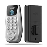 DESLOC C110 Keyless Entry Door Lock with Display (Smart Screen), Fingerprint Door Locks, Keypad Deadbolt, Auto-Lock, Backlit Keys, Passage Mode, IP54 Waterproof, BHMA Grade 3 (Silver)