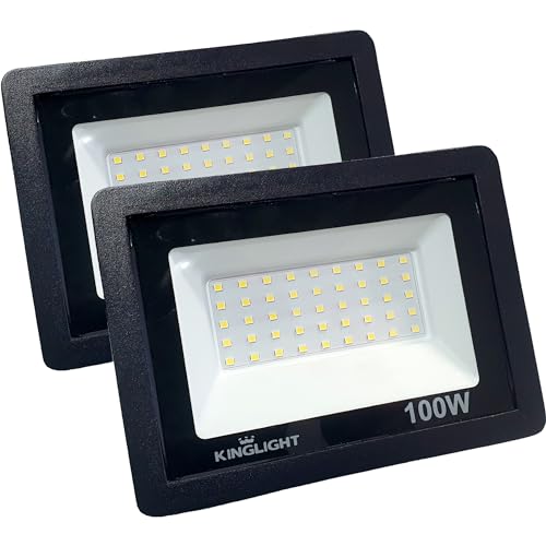 Kit 2 Refletor 100W Led Branco Frio 6500K IP66 8000lm Kinglight