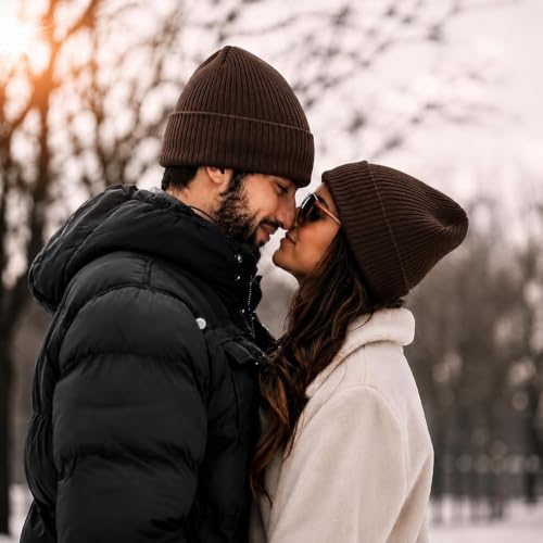 Image of Winter Cap for Men & Women Stylish, Beanie Cap, Woolen Cap for Man & Woman with Fur Inside, Round Shaped