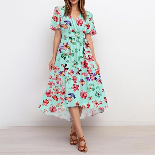 Spring Summer Chiffon Midi Dresses for Women 2025 Elegant Classy Wedding Guest Floral Formal Cocktail Prom Dress