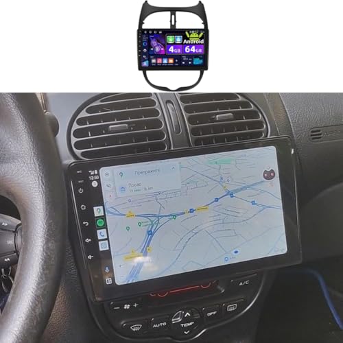 Autoradio GPS Android pour voyager en Peugeot 206 avec navigation connectée WiFi