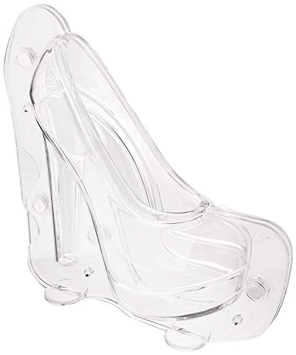 Oggibox 3D 6" X 6.75" X 2.5" Platform Stiletto Polycarbonate (Pc) Chocolate And Candy Heels Mold For Wedding, Decorating Or Home Baking Tools (Transparent 6.75 Inch) #TOP6
