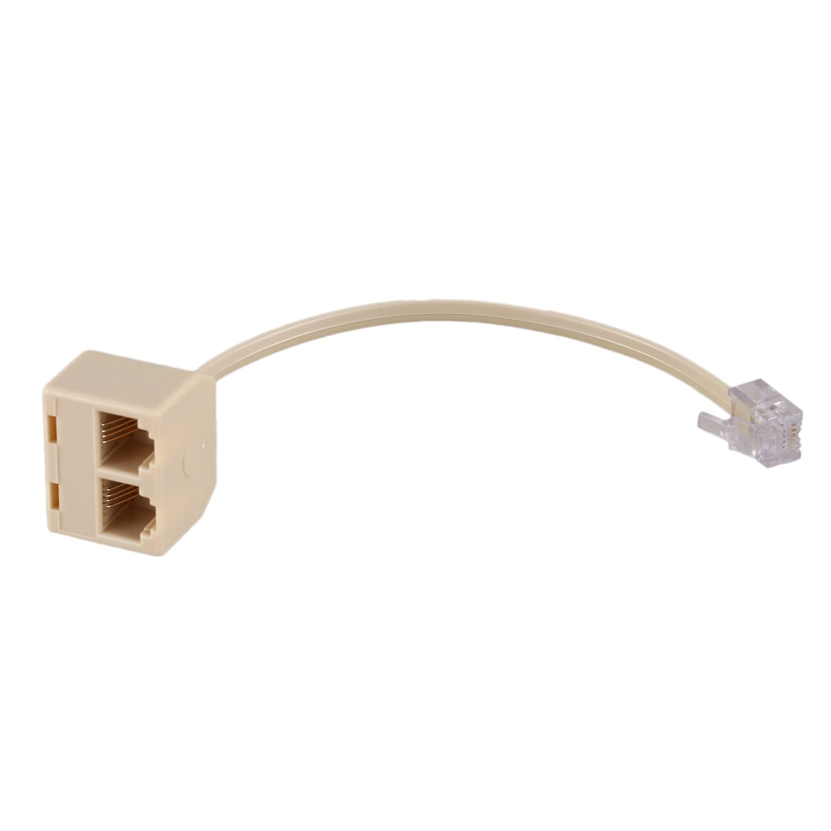 Cwmiibili 20X RJ11 6P4C 2 Way Outlet Telephone Jack Line Splitter Adapter Beige