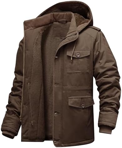 CHEXPEL Men's Winter Jackets with Removable Hood Fleece Lined