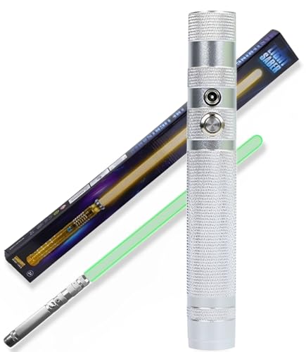 Lightsaber with 16 RGB Color Modes Aluminum Metal Hilt Rechargeable Force FX Light Up Sword with Sound and Flash Effects Silver