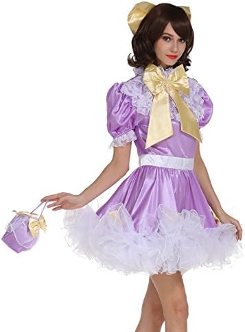 GOceBaby Women Sissy Lockable Maid Bow Dress Stain Puffy Crossdress