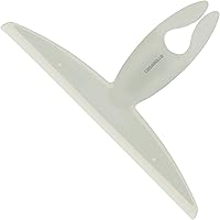 Casabella Clip-On Silicone Shower Squeegee, 10-Inch Wide White Blade - Streak-Free Cleaner for Glass Doors, Tiles & Mirrors