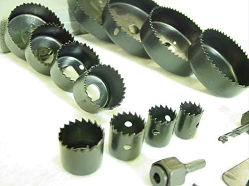 EDMBG Hole Saw Kit 16 Pieces 3/4”-5” Full Set in Case with Mandrels and Install Plate