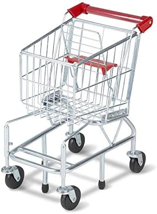 Melissa & Doug Toy Shopping Cart With Sturdy Metal Frame - Toddler Shopping Cart, Pretend Grocery Cart, Supermarket Pretend Play Shopping Cart For Kids Ages 3+