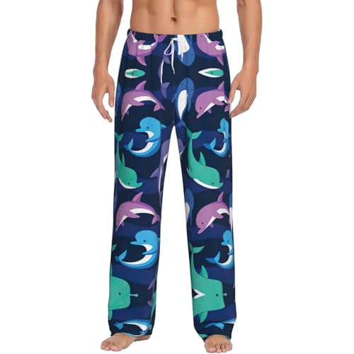 Pyjama homme flanelle chaud résout le froid nocturne avec style dauphin