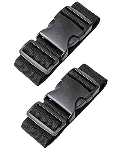 elloLife Sangles à Bagages, [2 Pièces] Ceintures de Valise Réglables(180cm x 5cm), Accessoires de Voyage pour Bagage Sécurité et Transport de Valise(Noir) Cover