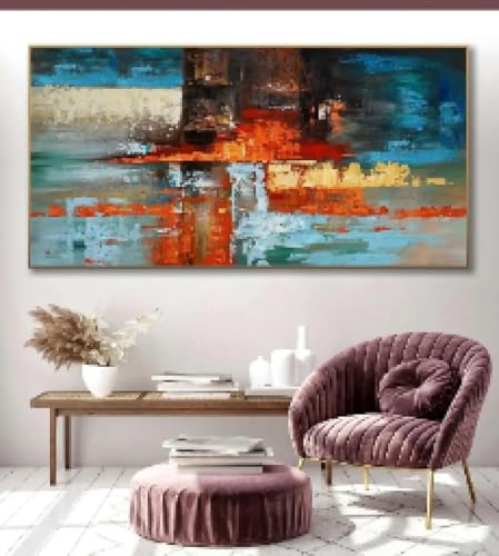 Peintures à l'huile pour salon déco murale moderne 40x80 cm