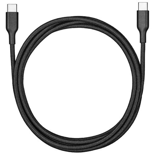 Image of Best Buy essentials Phone Charging Cables & USB Accessories - Lightning, USB-C & USB Cables, USB Hubs & Power Accessories (USB-C to USB-C Cable, 6 ft (BLK))