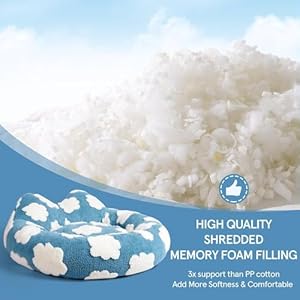 Donut-Dog-Beds-for-Small-Dogs-Removable-and-Washable-Dog-Bed-Cover-Cozy-Soft-Round-Cat-Bed-with-Waterproof-Liner-Cute-Calming-Dog-Bed-for-Indoor-Cats-for-Small-Medium-Dogs-Blue-M-30x30x8 - Cucciolini Doodles Donut-Dog-Beds-for-Small-Dogs-Removable-and-Washable-Dog-Bed-Cover-Cozy-Soft-Round-Cat-Bed-with-Waterproof-Liner-Cute-Calming-Dog-Bed-for-Indoor-Cats-for-Small-Medium-Dogs-Blue-M-30x30x8