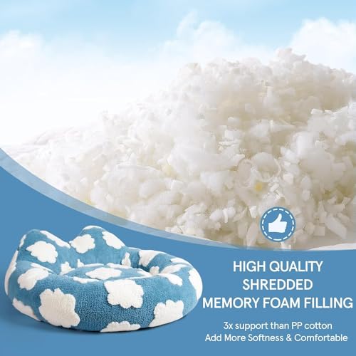 Donut-Dog-Beds-for-Small-Dogs-Removable-and-Washable-Dog-Bed-Cover-Cozy-Soft-Round-Cat-Bed-with-Waterproof-Liner-Cute-Calming-Dog-Bed-for-Indoor-Cats-for-Small-Medium-Dogs-Blue-M-30x30x8 - Cucciolini Doodles Donut-Dog-Beds-for-Small-Dogs-Removable-and-Washable-Dog-Bed-Cover-Cozy-Soft-Round-Cat-Bed-with-Waterproof-Liner-Cute-Calming-Dog-Bed-for-Indoor-Cats-for-Small-Medium-Dogs-Blue-M-30x30x8