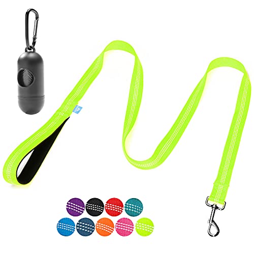BAAPET Hundeleine aus Nylon, 1.5 m, mit dreifach reflektierenden Faden und komfortablem, gepolstertem Griff, fur Spaziergange, T