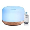 Decdeal Aromadiffuser met afstandsbediening, luchtbevochtiger met oliegeuren, ledlicht met 7 kleuren, 500 ml