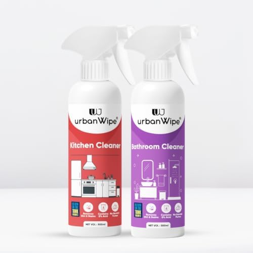 Bathroom & Kitchen Cleaner | Tough Lime Scale Hard Water Stain Remover On Taps, Showers | Ceramic Surfaces | Chimney, Plastic & Aluminium Surfaces_(Each 500Ml)