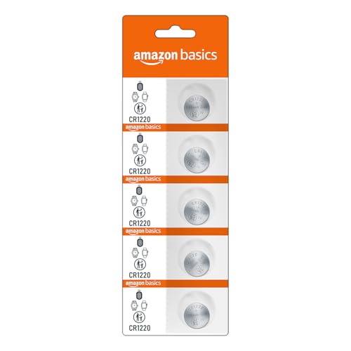 Image of Amazon Basics CR-1220 Lithium Coin Cell Battery | 3V Voltage | Long-Lasting Power | Environmentally Friendly | High Capacity (Pack of 5)