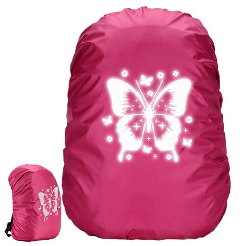 Ourdort Housse de Pluie pour Sac à Dos, 35L Protege Sac a Dos Pluie, Protection Pluie Cartable, Housse de Sac à Dos Réfléchissante, Protection de Sac à Dos, pour Randonnée,Camping,Vélo