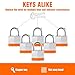 CALIDSUP 6Pcs Padlocks with Same Keys,Laminated Steel Orange Silver(1-9/16