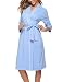 iClosam Batas Mujer Algodón Largo,Kimono con Cinturón Primavera,Ropa de Dormir Cuello en...