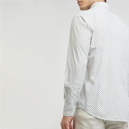 Image of Raymond Men's Pure Cotton Print Pattern Slim Fit Regular Collar Full Sleeve Casual Shirt