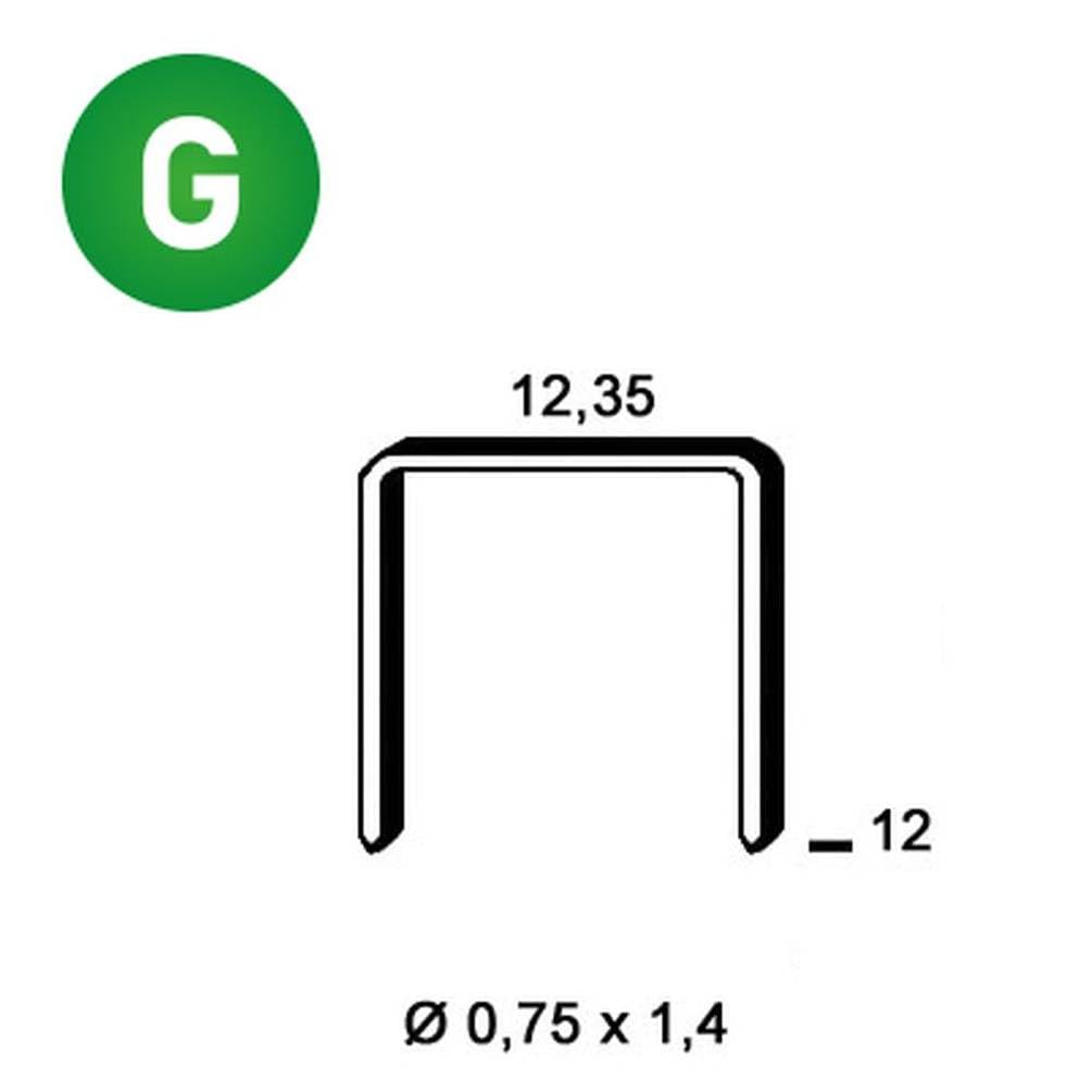 5000 punti metallici zincati Ak-12-12,35x12x0,75x1,4 mm - D-Work