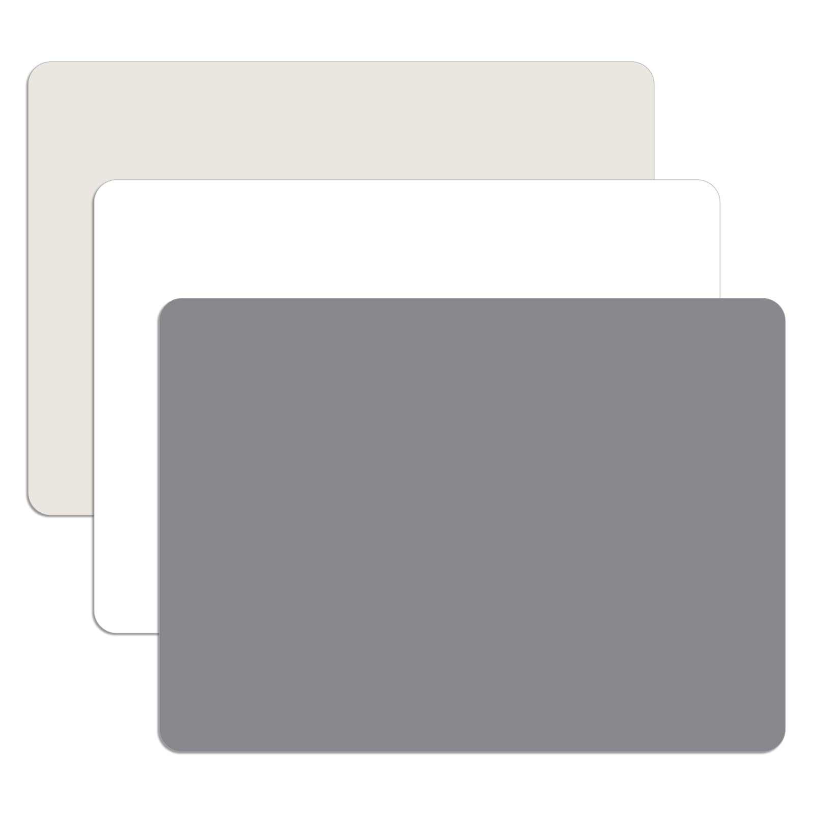 3 Piezas Tapete De Silicona 40 x 30 cm, Resistente al Calor, Alfombra Silicona Manualidades, Almohadilla de Silicone Multifunción para Manualidades, Pintura, Resina, Gris Claro, Gris Oscuro, Blanco