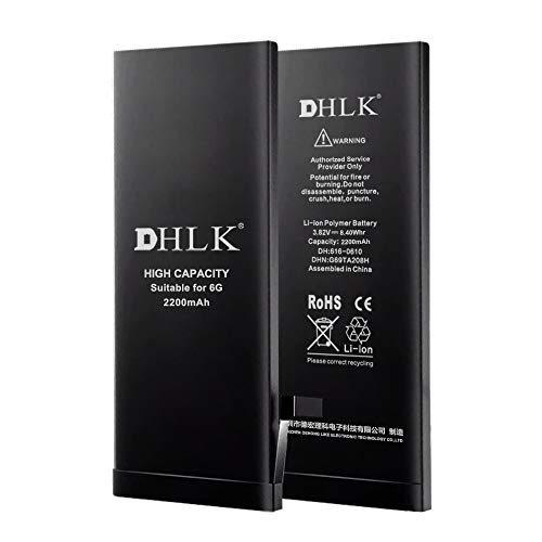 DHLK Batería de Alta Capacidad Compatible con iPhone 6   Rendimiento óptimo; Duración extendida/Capacidad de 2220 mAh [2 Años de Garantía]