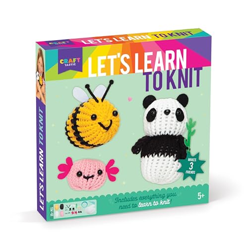 Lets Learn to Knit - Complete Knitting Kit for Beginners - Arts and Crafts for Kids - Kids Toys - Art Supplies - Craft Supplies Easy-to-Follow Instructions - Ages 5+