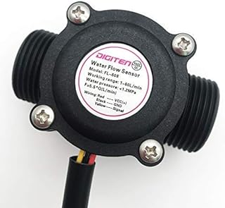 DIGITEN G3/4" Water Flow Sensor with 1.2M(3.9ft) Cable, Food-Grade Hall Effect Sensor Flow Meter Flowmeter Counter 1-60L/min - Arduino, Raspberry Pi, and Reverse Osmosis Filter Compatible