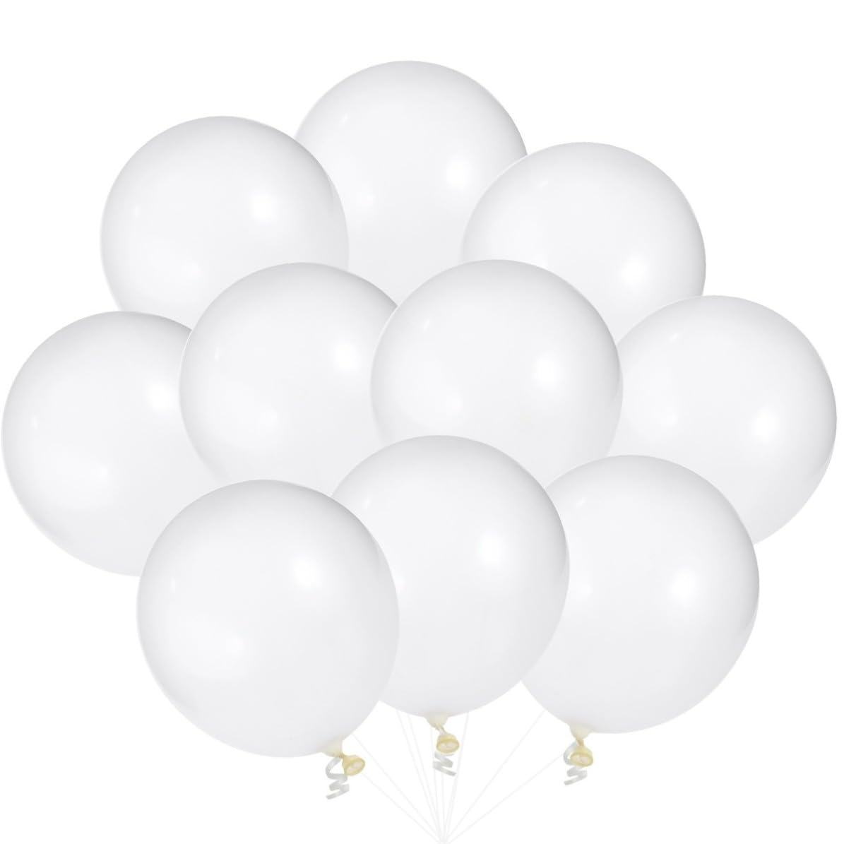 CHILDWEET 25 Piezas Globos de Látex Engrosados de 12 Pulgadas Color Blanco para Fiestas y Celebraciones, Rellenable Helio, Material Elástico y Resistente